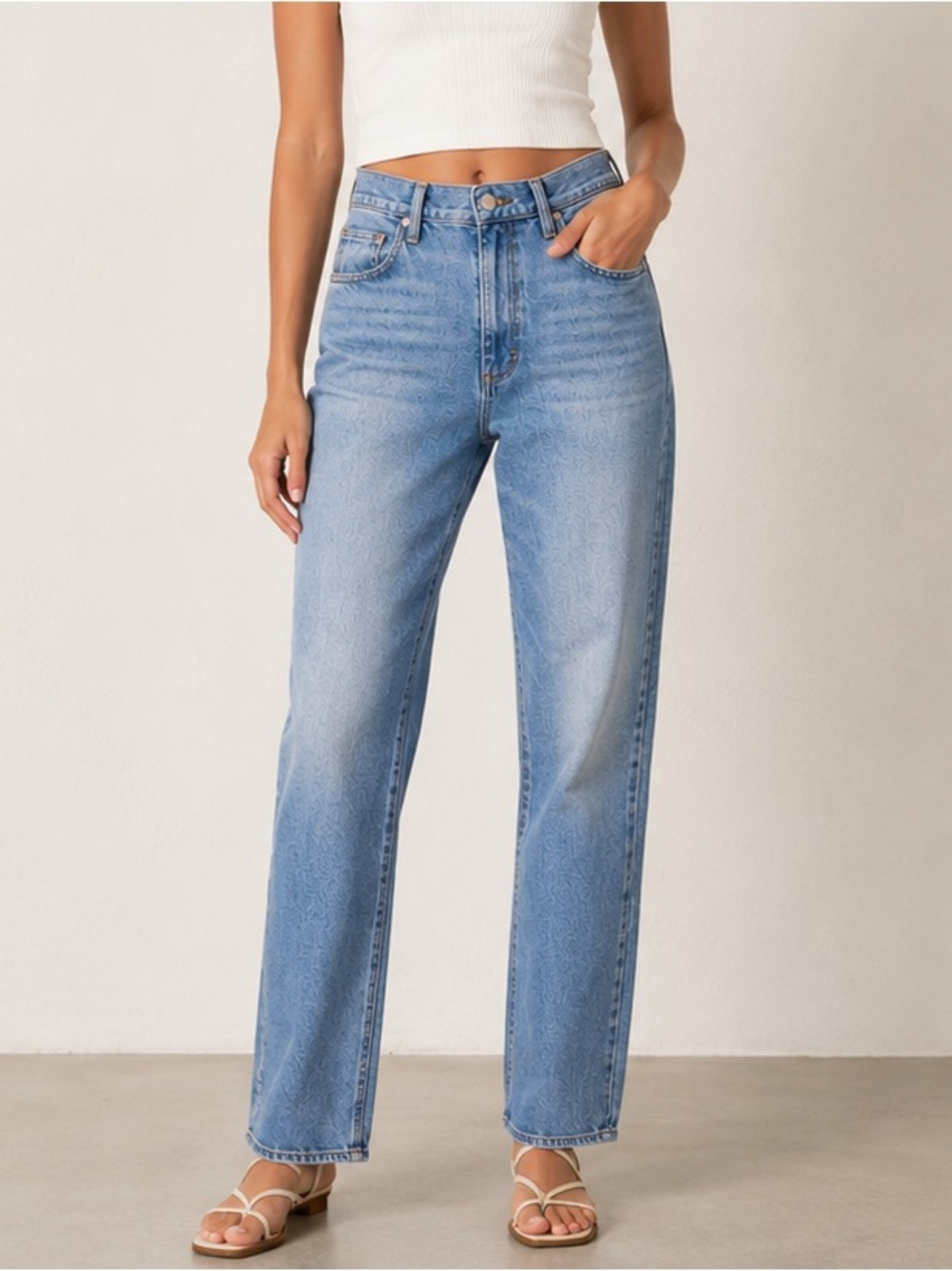 AMO Tricia Wide Straight Leg Jeans